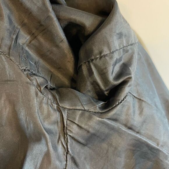 H&M Mixed Media Jacket Faux Leather & Army Green | SZ 2 - Picture 4 of 12